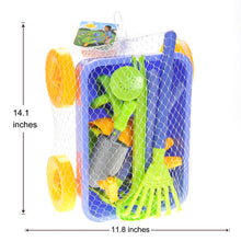 Load image into Gallery viewer, Garden Wagon & Tools Toy Set for Kids with 8 Gardening Tools, 4 Pots, Water Pail and Spray