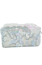 Load image into Gallery viewer, Spring Fling Sequin Makeup Bag - White