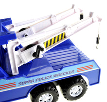 Load image into Gallery viewer, Big Heavy Duty Wrecker Tow Truck Police Toy for Kids with Friction Power (With Double Hooks)