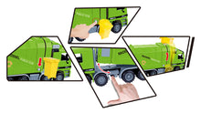 Load image into Gallery viewer, Friction Powered Recycling Garbage Truck With Side Loading And Back Dump For Kids