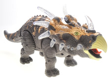 Load image into Gallery viewer, Walking Triceratops Dinosaur Toy Figure (Grey)