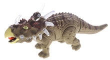 Load image into Gallery viewer, Walking Triceratops Dinosaur Toy Figure (Green)