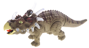 Walking Triceratops Dinosaur Toy Figure (Green)