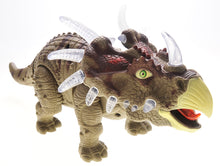 Load image into Gallery viewer, Walking Triceratops Dinosaur Toy Figure (Green)