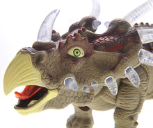 Load image into Gallery viewer, Walking Triceratops Dinosaur Toy Figure (Green)