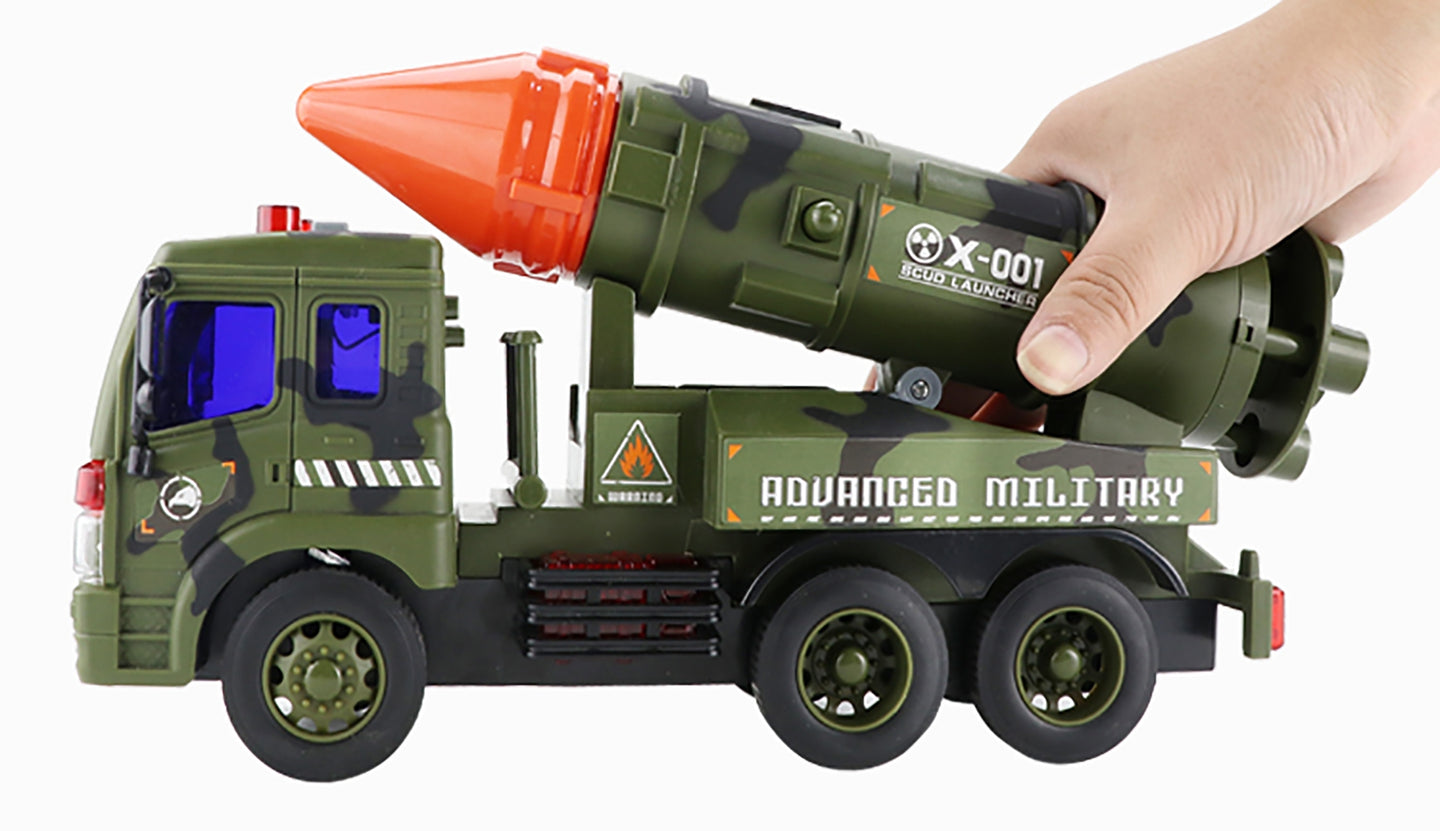 Friction Powered Military Missle Launcher Truck With Lights And Sound