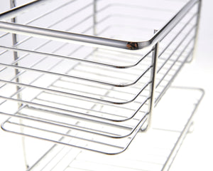 Chrome Cabinet Storage Basket With Two Shelves