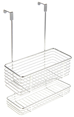 Chrome Cabinet Storage Basket With Two Shelves