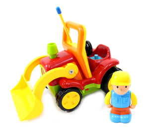 4" Cartoon R-C Construction Truck Toy for Toddlers (Red)