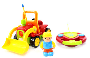 4" Cartoon R-C Construction Truck Toy for Toddlers (Red)