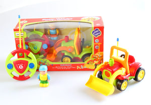 4" Cartoon R-C Construction Truck Toy for Toddlers (Red)