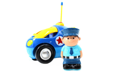 Cartoon Police Car Radio Control Toy for Toddlers (Blue)