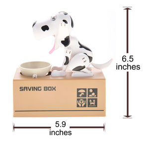 My Dog Piggy Bank - Robotic Coin Munching Money Box (White Black)