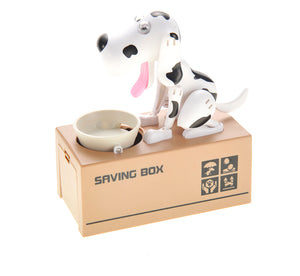 My Dog Piggy Bank - Robotic Coin Munching Money Box (White Black)