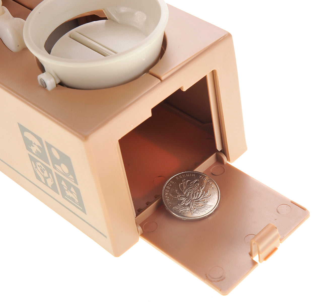 My Dog Piggy Bank - Robotic Coin Munching Money Box (White Brown)