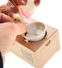 Load image into Gallery viewer, My Dog Piggy Bank - Robotic Coin Munching Money Box (White Brown)