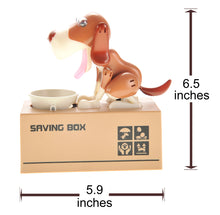 Load image into Gallery viewer, My Dog Piggy Bank - Robotic Coin Munching Money Box (White Brown)