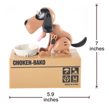 Load image into Gallery viewer, My Dog Piggy Bank - Robotic Coin Munching Money Box (Black Brown)