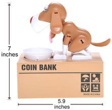 Load image into Gallery viewer, My Dog Piggy Bank - Robotic Coin Munching Money Box (White Brown)