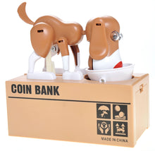 Load image into Gallery viewer, My Dog Piggy Bank - Robotic Coin Munching Money Box (White Brown)