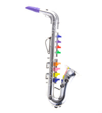 Load image into Gallery viewer, Saxophone with 8 Colored Keys, Metallic Silver