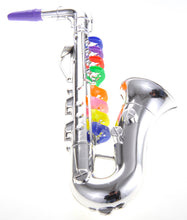 Load image into Gallery viewer, Saxophone with 8 Colored Keys, Metallic Silver