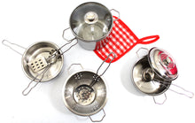 Load image into Gallery viewer, Metal Pots and Pans Kitchen Cookware Playset