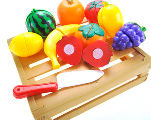 Kitchen Cutting Fruits Crate Pretend Food Playset