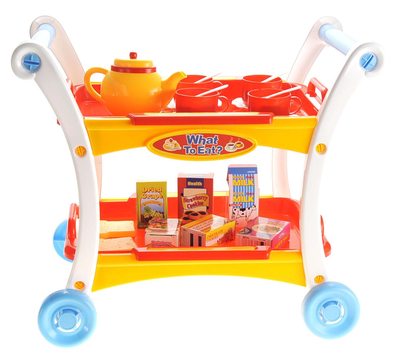 Afternoon Tea Time Trolley Cart Pretend Play Set for Tea Party