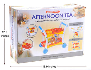 Afternoon Tea Time Trolley Cart Pretend Play Set for Tea Party