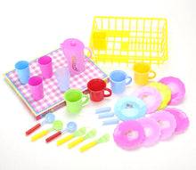 Load image into Gallery viewer, Play Dishes Kitchen Wash and Dry Tea Playset