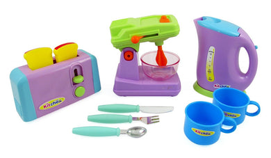 Kitchen Appliances Toy Set - Mixer, Toaster, Kettle, Cups & Utensils