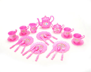 Princess Tea Party Set with Pink Tea Pots and Kitchen Utensils