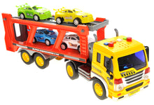 Load image into Gallery viewer, 1:16 Friction Powered Car Transporter Truck With Lights and Sounds