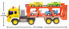 Load image into Gallery viewer, 1:16 Friction Powered Car Transporter Truck With Lights and Sounds