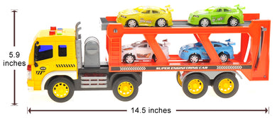 1:16 Friction Powered Car Transporter Truck With Lights and Sounds