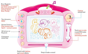 Magnetic Doodle Drawing Board For Sketching With Lights And Sound (Pink)