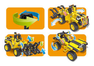 Bulldozer, 2 in 1 3d flexible plastic building blocks for boys