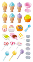 Load image into Gallery viewer, Pink Candy Ice Cream Cart Electrical with Light and Music 39PCS Miniature Sweet Shop Trolley Pretend Role Play