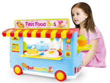 Load image into Gallery viewer, Fast Food Bus Kitchen Play Set Toy 29pcs Blue