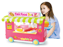 Load image into Gallery viewer, Fast Food Bus Kitchen Play Set Toy 29pcs Pink