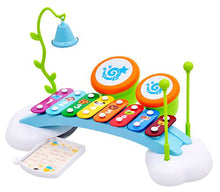 Load image into Gallery viewer, 15&quot; Rainbow Xylophone Piano Bridge for Kids With Ringing Bell and Drums