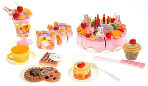 Birthday Cake 75pcs Pretend Play Food Toy Set Pink