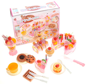 Birthday Cake 75pcs Pretend Play Food Toy Set Pink