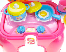 Load image into Gallery viewer, Electric Portable Kids Kitchen Cooking Set Toy - Lights &amp; Sounds - Folds into Stepstool