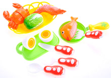 Load image into Gallery viewer, Kitchen Fun Seafood Hot Pot Dinner Cutting Food Playset for Kids with Egg and Vegetable