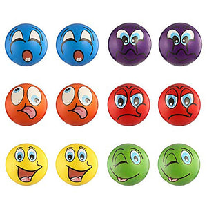 Mini Emoji Soft Foam Stress Balls (24 Balls Per Box)