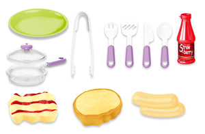 Mini Kitchen Playset with Sound and color changing for real cooking