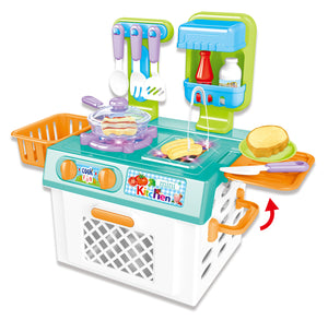 Mini Kitchen Playset with Sound and color changing for real cooking