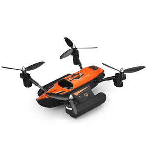 Triphibian RC Quadcopter, 2.4Ghz Land Air And Sea Drone (Orange)